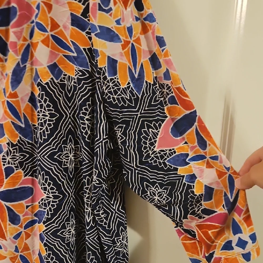 JM Collection 3X Multicolor Geometric Blouse NWOT - Picture 7 of 8